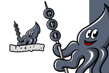 Black Squirt - Mascot Logo Template