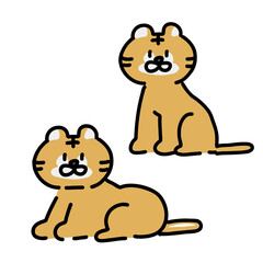 ペン描き風のかわいいベンガルトラ