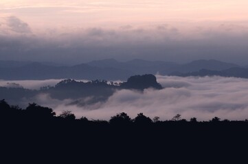 sunset in the mountains