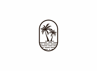 coconut tree illustration on white background