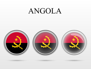 Flag of Angola in the form of a circle