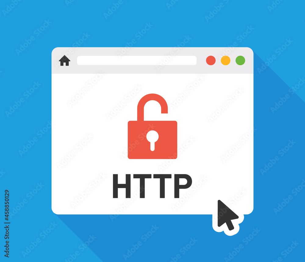 Leinwandbilder http open padlock on browser icon vector illustration. internet security symbol