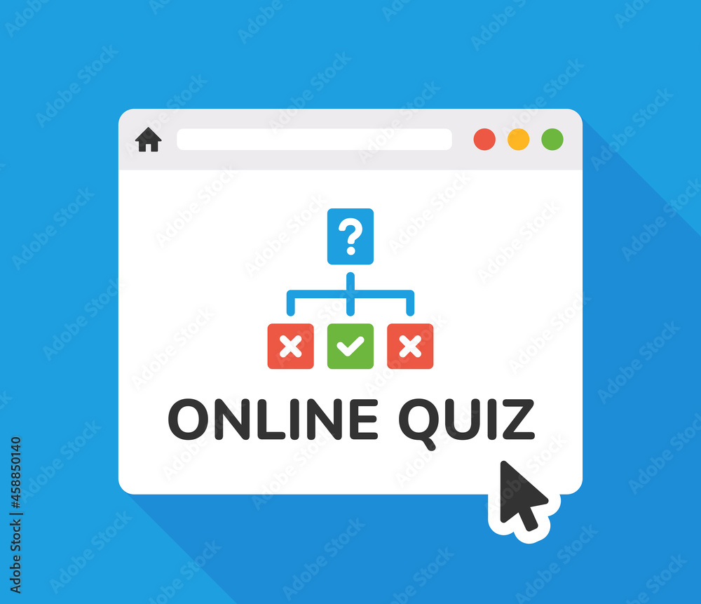 Poster online quiz on web icon vector illustration.