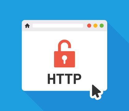 http open padlock on browser icon vector illustration. Internet security symbol