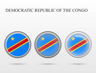 Flag of Democratic Republic of the Congo in the form of a circle