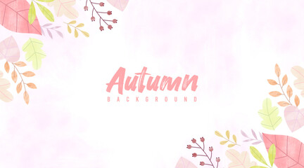 Fototapeta na wymiar Colorful autumn watercolor background illustration vector