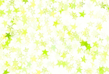 Light Green, Red vector pattern with christmas stars.