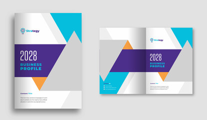 Business brochure cover design or annual report and company profile cover or booklet cover