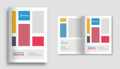 Business brochure cover design or annual report and company profile cover or booklet cover