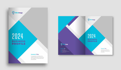 Business brochure cover design or annual report and company profile cover or booklet cover