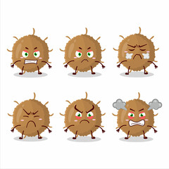 Beta coronavirus cartoon character with various angry expressions