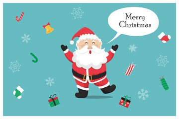 Christmas greeting card in flat design
