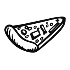 pizza of food hand drawn illustration
