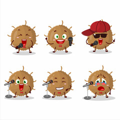 A Cute Cartoon design concept of beta coronavirus singing a famous song