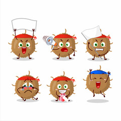 Mascot design style of beta coronavirus character as an attractive supporter