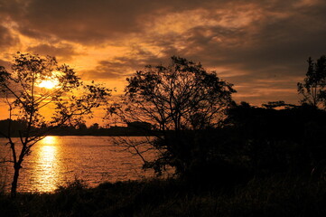sunset on the lake