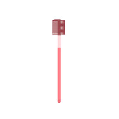 Lash Brow Brush illustration. a brush that serves to prepare eyelashes before mascara is applied, fix clumps of mascara on eyelashes, comb eyebrow hair. equipment for make-up. flat cartoon style