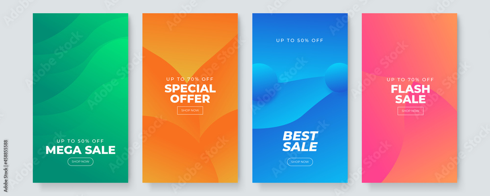 Aufkleber Vector colorful abstract fluid geometric gradient background