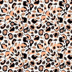 Scandinavian fruit seamless pattern with apples and pears vector. Calm-colored fruit salad endless texture. Perfect for kitchenware, pillows and clothes