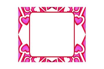 valentine pink Love Ornament border