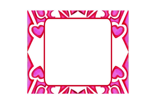 valentine pink Love Ornament border