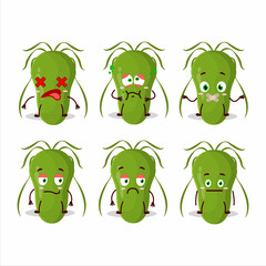 Contagious cartoon in character with nope expression