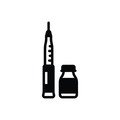 Black solid icon for insulin