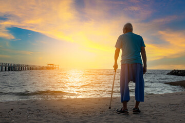 Senior man  who has alzheimer's disease. Memory problems due to Dementia and disease as a medical...