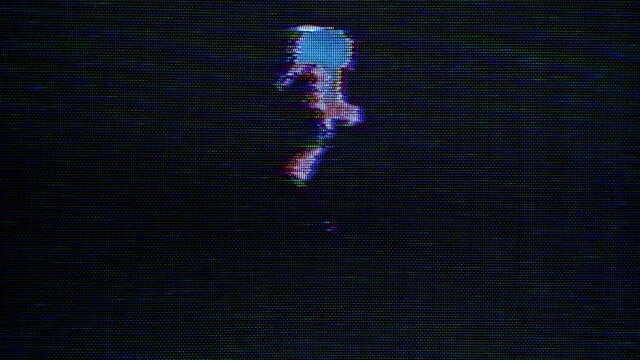 Old VHS Glitches and Static Noise on the black Background