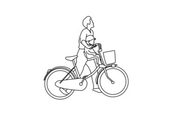Fototapeta na wymiar person riding a bike
