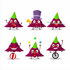 Cartoon character of delta covirus with various circus shows