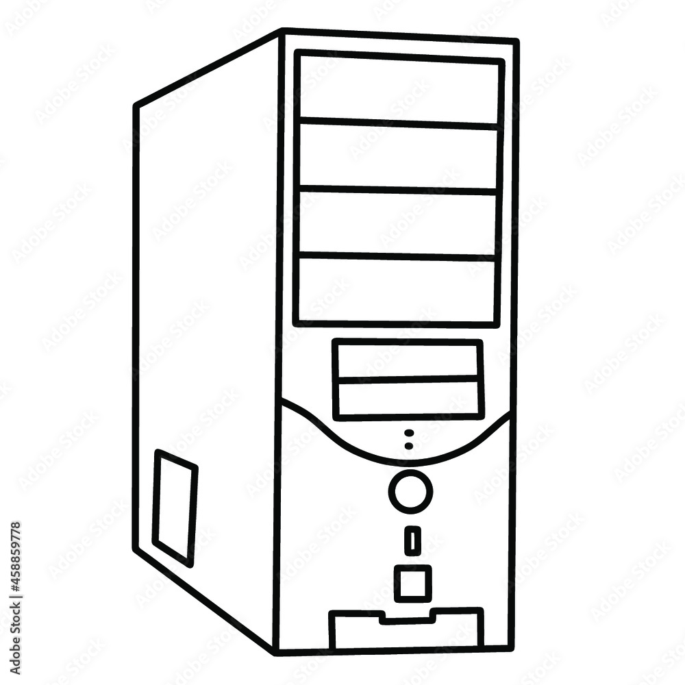 Fototapete illustration of a computer case. icon creative design. vector illustration in flat style. system uni