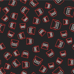 Line Envelope icon isolated seamless pattern on black background. Received message concept. New, email incoming message, sms. Mail delivery service. Vector