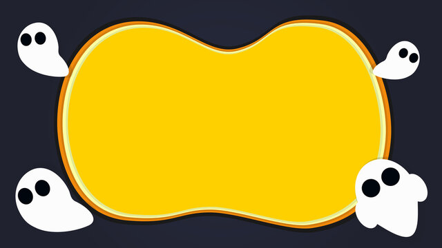 Abstract pumpkin with shadow and ghost on dark background.Modern halloween concept. Vector and illustration.