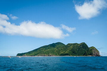 Guishan Island, an active submarine volcanic island off the coast of Yilan, Taiwan - obrazy, fototapety, plakaty