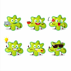 Nyctacovirus cartoon character with various types of business emoticons