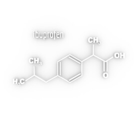 Obraz premium Formula of Ibuprofen. Concept of medicine and pharmacy