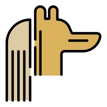 recommend clip art: Egyptian god Anubis icon. Outline egyptian god Anubis vector icon color flat isolated