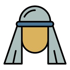 Egyptian icon. Outline egyptian vector icon color flat isolated