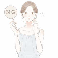 NGサインを出す女性