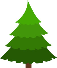 Christmas tree, without decorations. Isolated on a white background. Flat cartoon style vector illustration. A green tree.