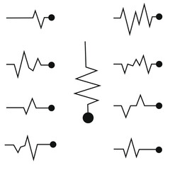 Heart rhythm graphics flat vector icon collection