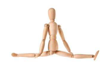 Wooden mannequin isolated on white background