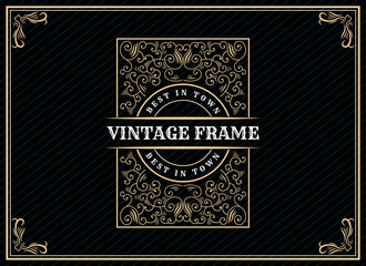 Vintage ornamental vector with floral ornament Suitable for whiskey, liquor, beer, brewery, wine, barber shop, coffee shop, tattoo studio, salon, boutique, hotel, shop signage engraving illustration