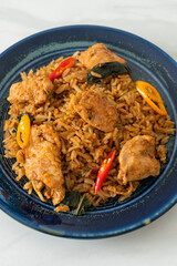 pork fried rice with herbs