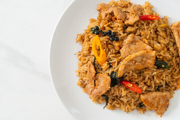 pork fried rice with herbs