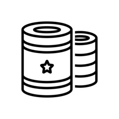 Black line icon for tin