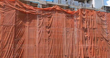 Orange scaffold netting mesh