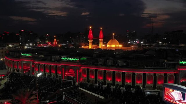 arial view of Imam Hussein Holy Shrine in Karbala iraq