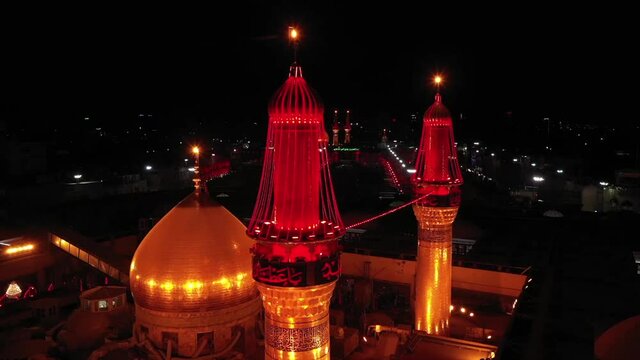 arial view of Imam Hussein Holy Shrine in Karbala iraq